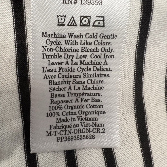 Everlane T-Shirt Essential Organic Crew Neck Pullover Stripe Black White Men XXL - Picture 9 of 11